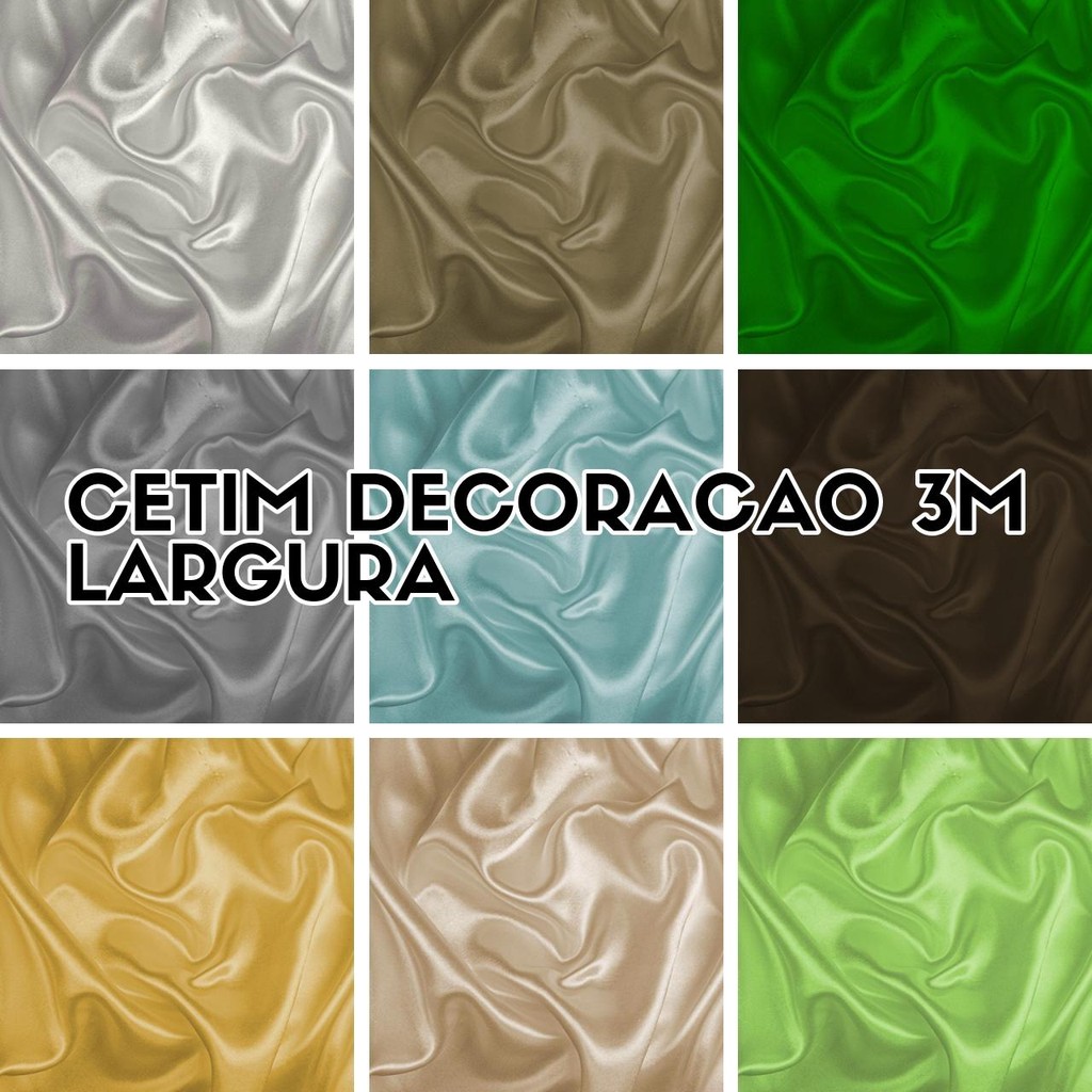 2 Metros Tecido Cetim de Decoracao 3m de Largura (2m x 3,00m)