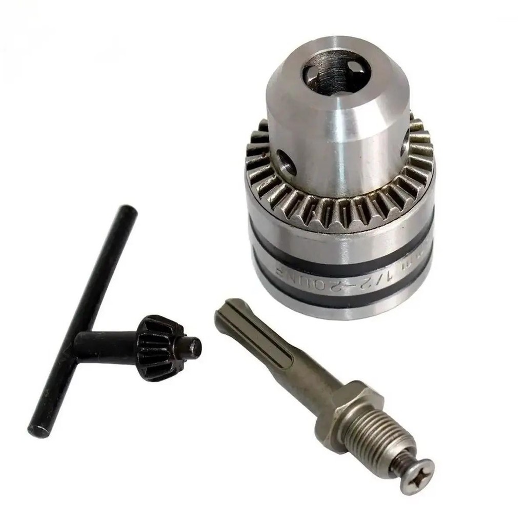 Kit Jogo Mandril Para Parafusadeira Furadeira 13mm Com Chave E Adaptador M14 Profissional em Oferta na Shopee