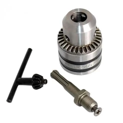 Kit Jogo Mandril Para Parafusadeira Furadeira 13mm Com Chave E Adaptador M14 Profissional
