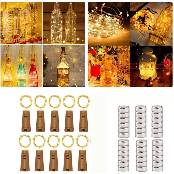 Kit 10 2m 20led Rolha De Luz Fio Fada Garrafa em Oferta na Shopee