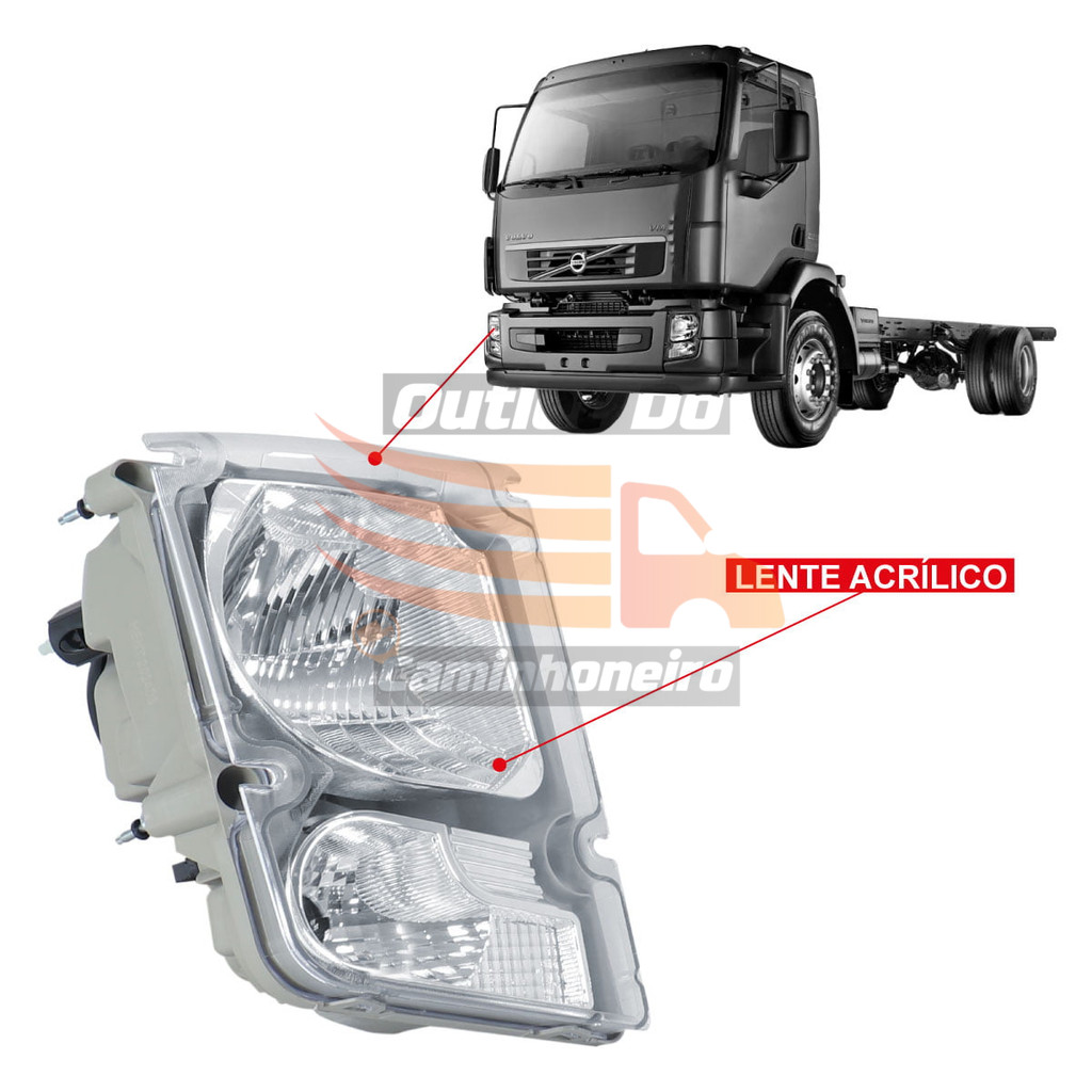 Farol Volvo Ld Com Pisca Fh Fm 2008 A 2014 Lado Direito — foto 6