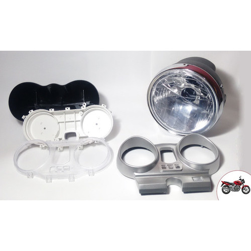 Conjunto Completo Carcaça Painel Twister + Farol Aro Cromado CBX Twister 250 2001 2002 2003 2004 2005 2006 2007 2008