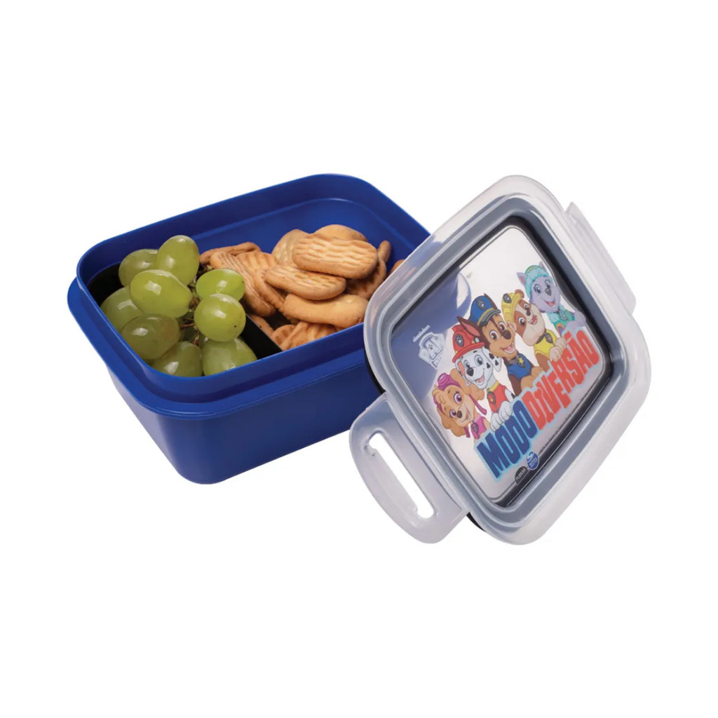 Marmita Hermética Infantil Lancheira Escolar Patrulha Canina 630 ml Divisória Trava Pote Lanche em Oferta na Shopee