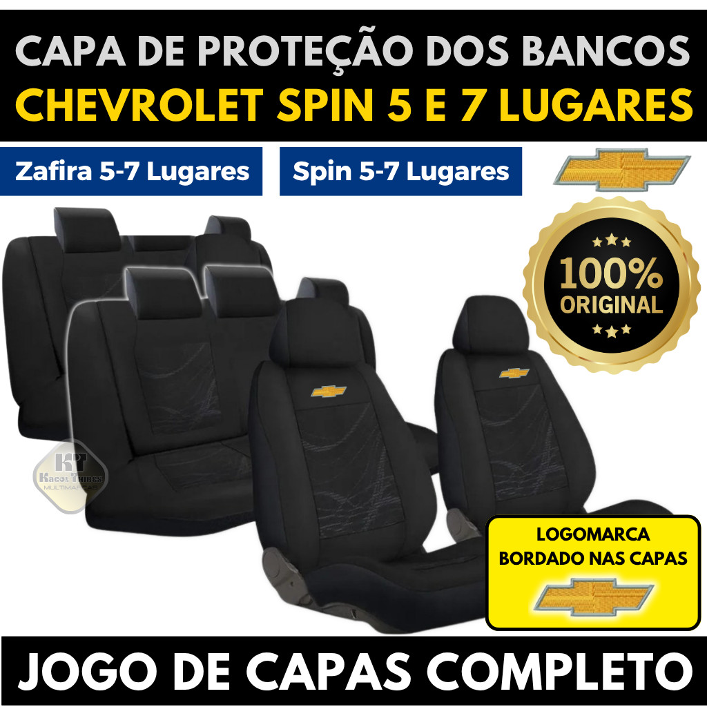 Capa De Proteção Bancos Chevrolet Spin Tecido Grosso Original  Automotivo Carro Zafir GM 7 Lugares Modelo Universal Spin