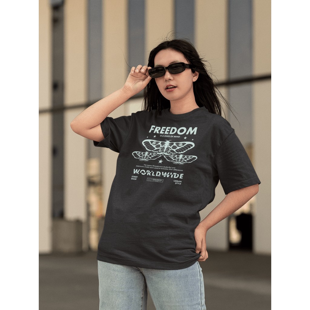 Camisa Camiseta Tshirt Ombro Caido Oversized Gola Alta Streetwear p Dia a Dia Treinar Academia Estampado - FREEDMOM