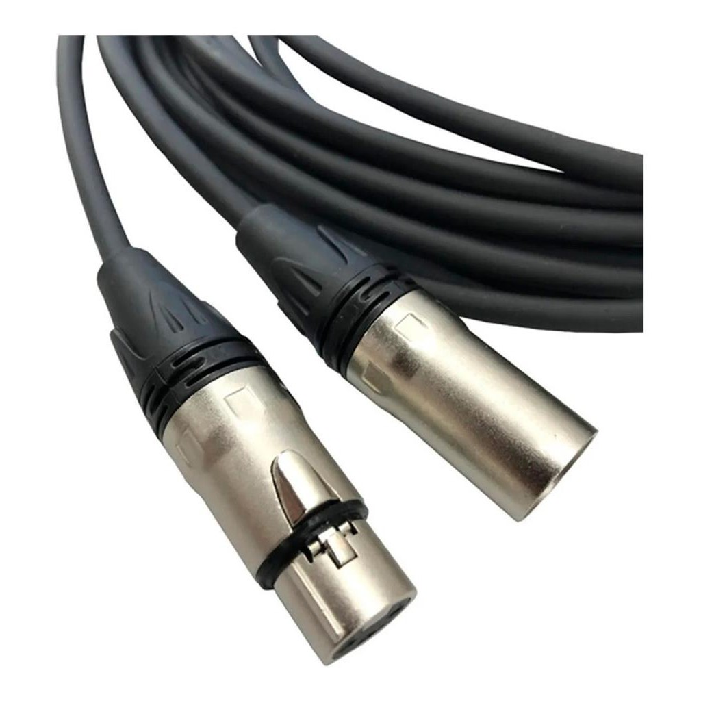 Cabo Microfone Xlr Canon Balanceado Macho X Femea 5 Metros