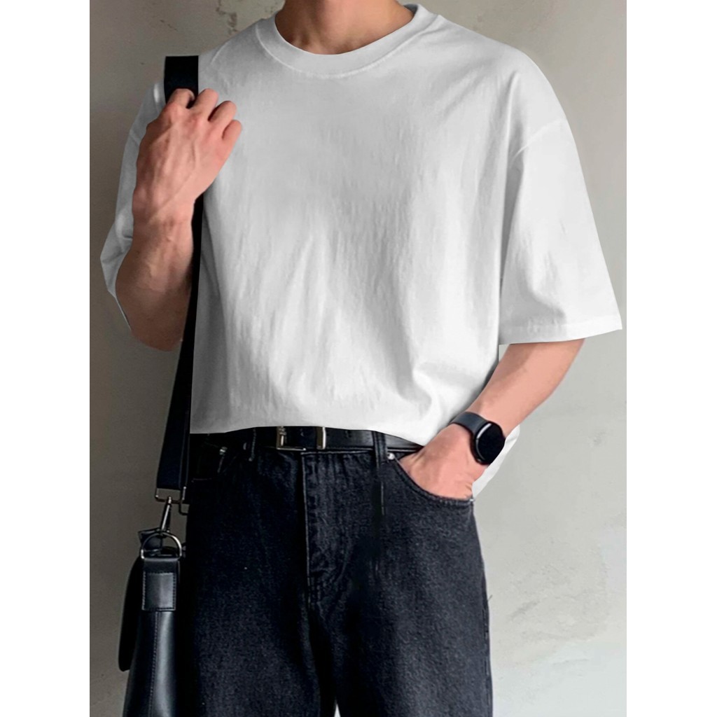Camisa Branca Leve Casual Fitness Sem Estampa Básica Camiseta Confortável Blusa Oversized Esportiva