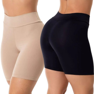 Kit 2 Short Anagua Segunda Pele Feminino Cintura Alta Não Marca Cós Alto Usar Com Saia E Vestido em Oferta na Shopee