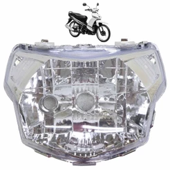Farol Completo Crypton 115 2010 2011 2012 2013 2014 2015 2016 Cristal Máscara Cromada Lâmpada M5 Lente Lisa Acrílico