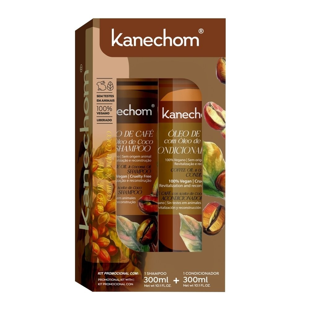 Shampoo + Condicionador Kanechom Óleo Coco 300ml em Oferta na Shopee