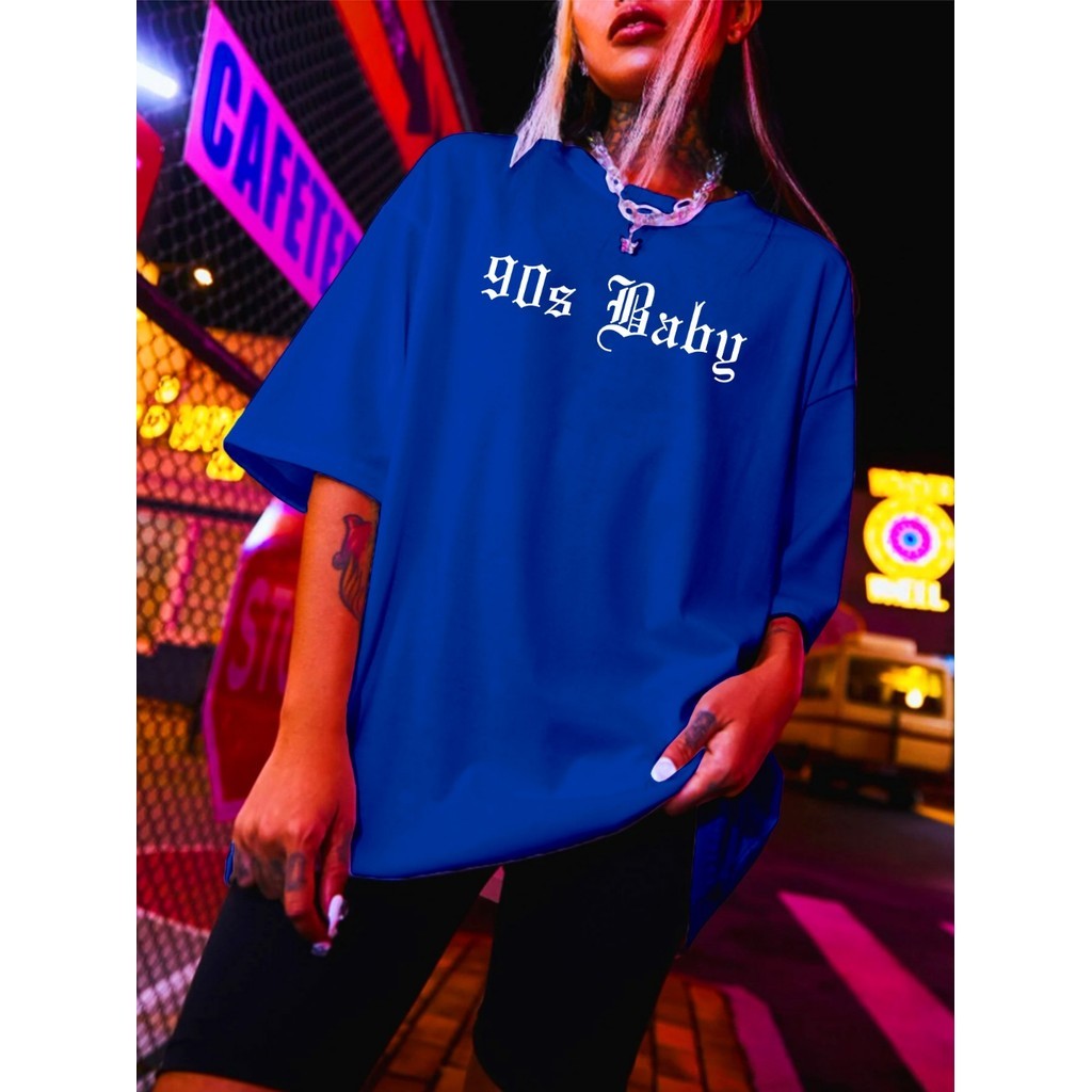 Camiseta Feminina Streetwear Estampa 90S Baby Oversized Tumblr Menina Skatista Old School Blusa