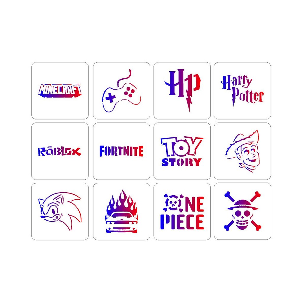 Kit Stencils com Desenhos Pequenos para Canetinhas Coloridas