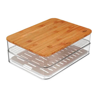 Porta Frios Duplo Tampa Bambu Natural Clear Fresh Transparente Organizador Geladeira Mesa Ou em Oferta na Shopee