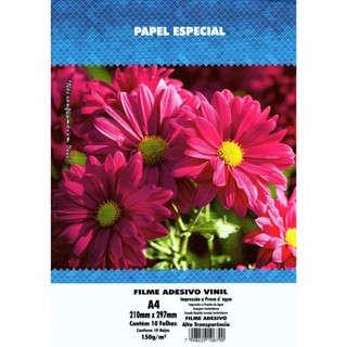 VINIL ADESIVO semi TRANSPARENTE A PROVA D'ÁGUA MASTERPRINT 150g A4 – 10 folhas em Oferta na Shopee