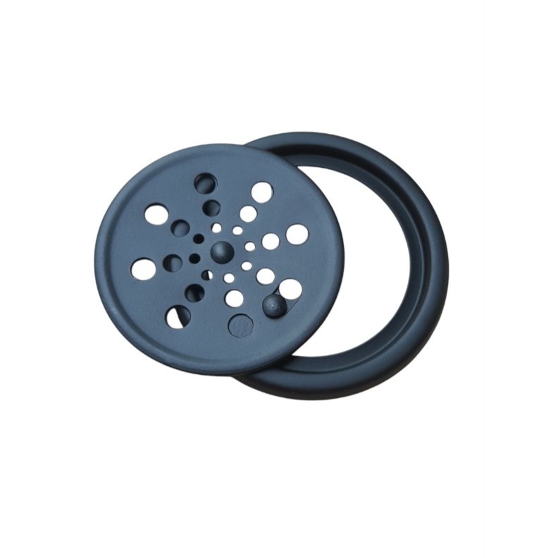 Ralo Grelha Inox Preto Black Banheiro C/ Caixilho Redondo 10x10 C/ Fecho