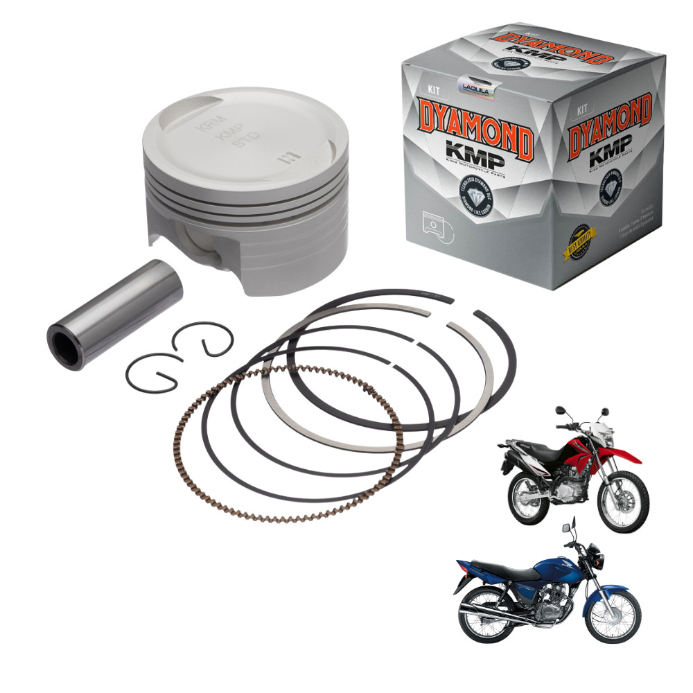 Kit Pistão C/ Anel Kmp Dyamond Cg 150 04 A 15 Nxr Bros Honda