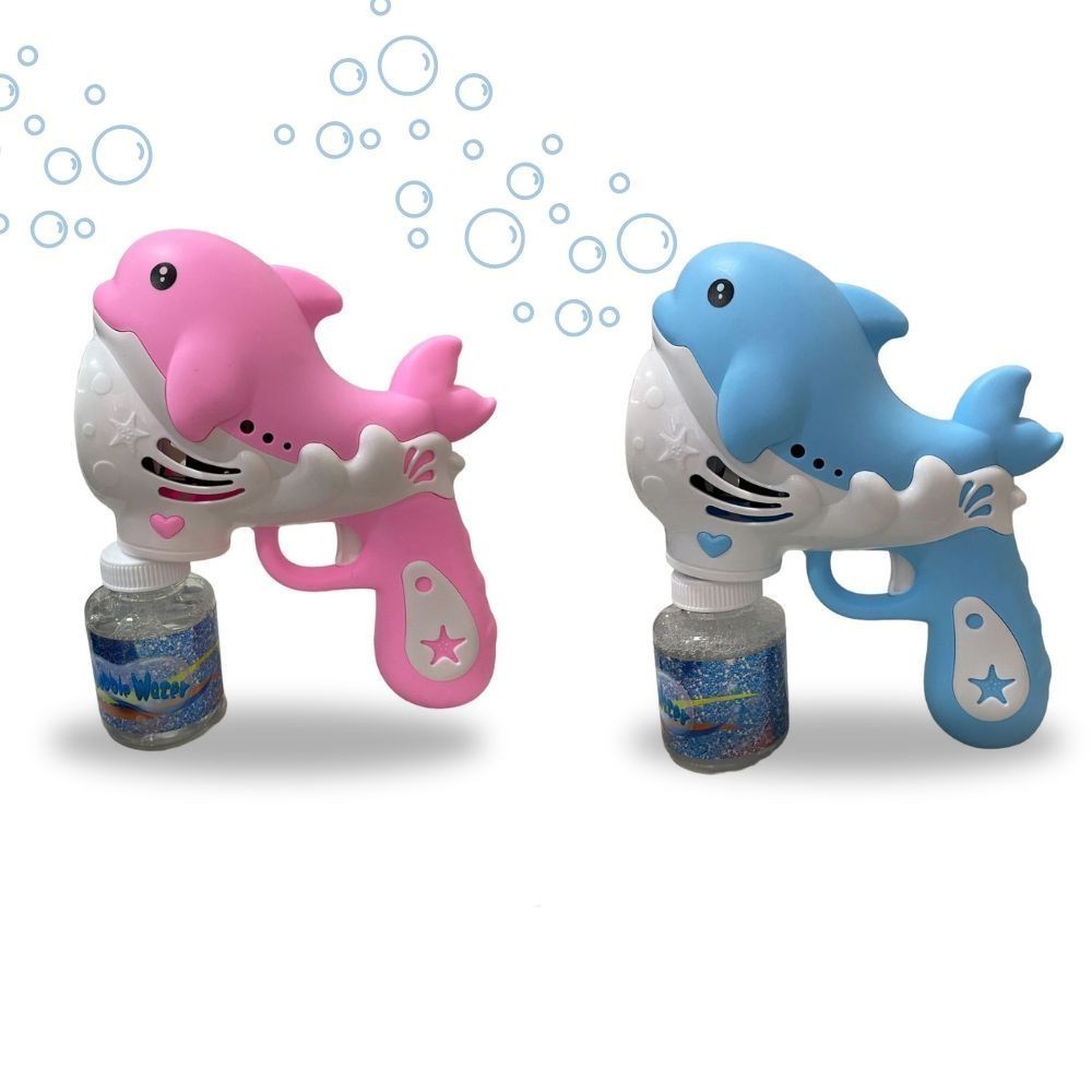 Brinquedo Lança Bolhas Automático Golfinho Com Liquido de Bolhas Inclusas