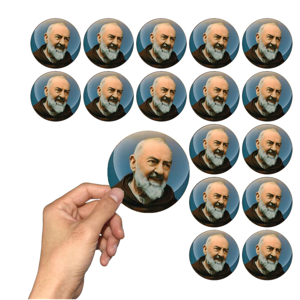 120 Adesivos Padre Pio Lembrancinhas 3,3 Cm