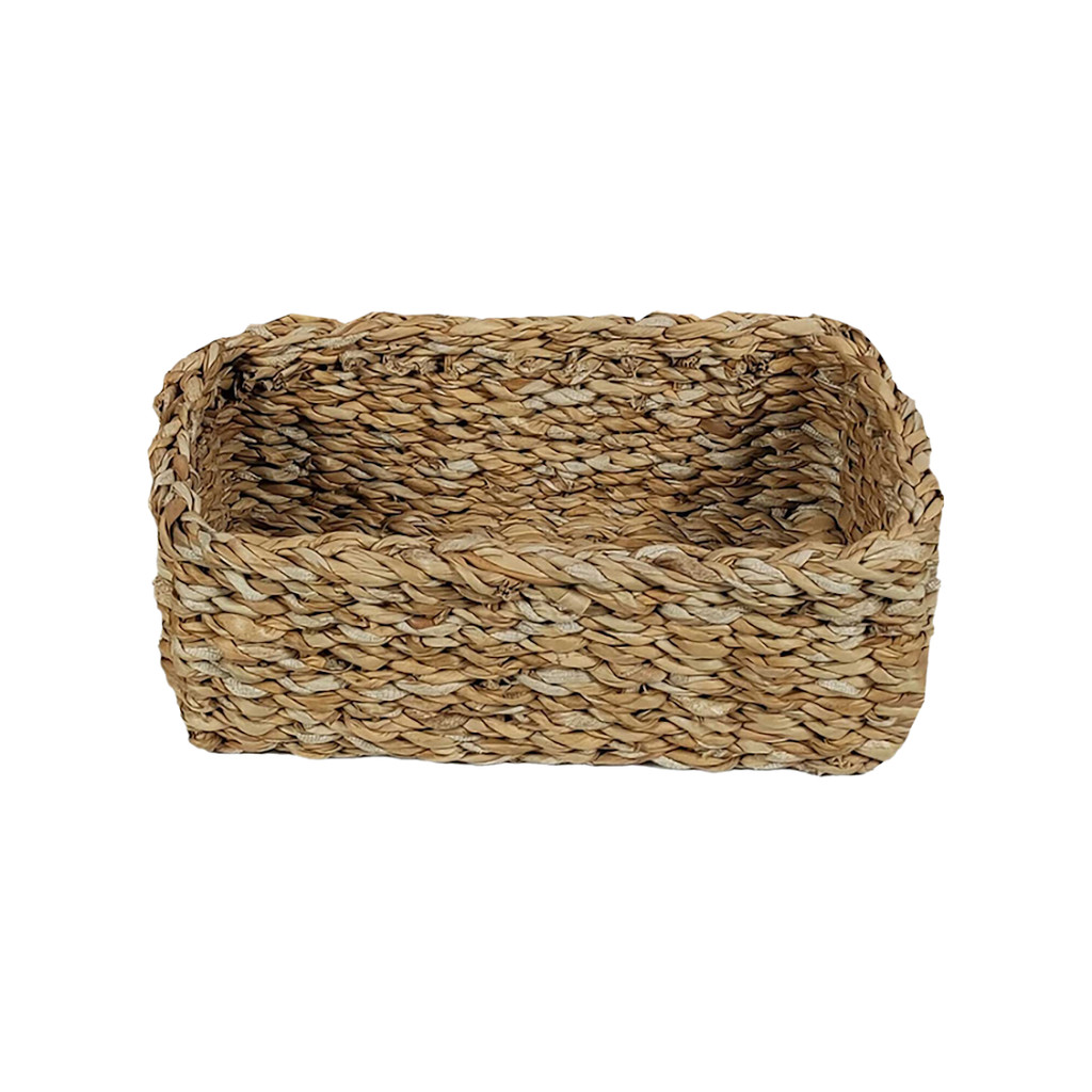 Cesto Organizador Decorativo Em Fibra Natural Seagrass Retangular Trancado