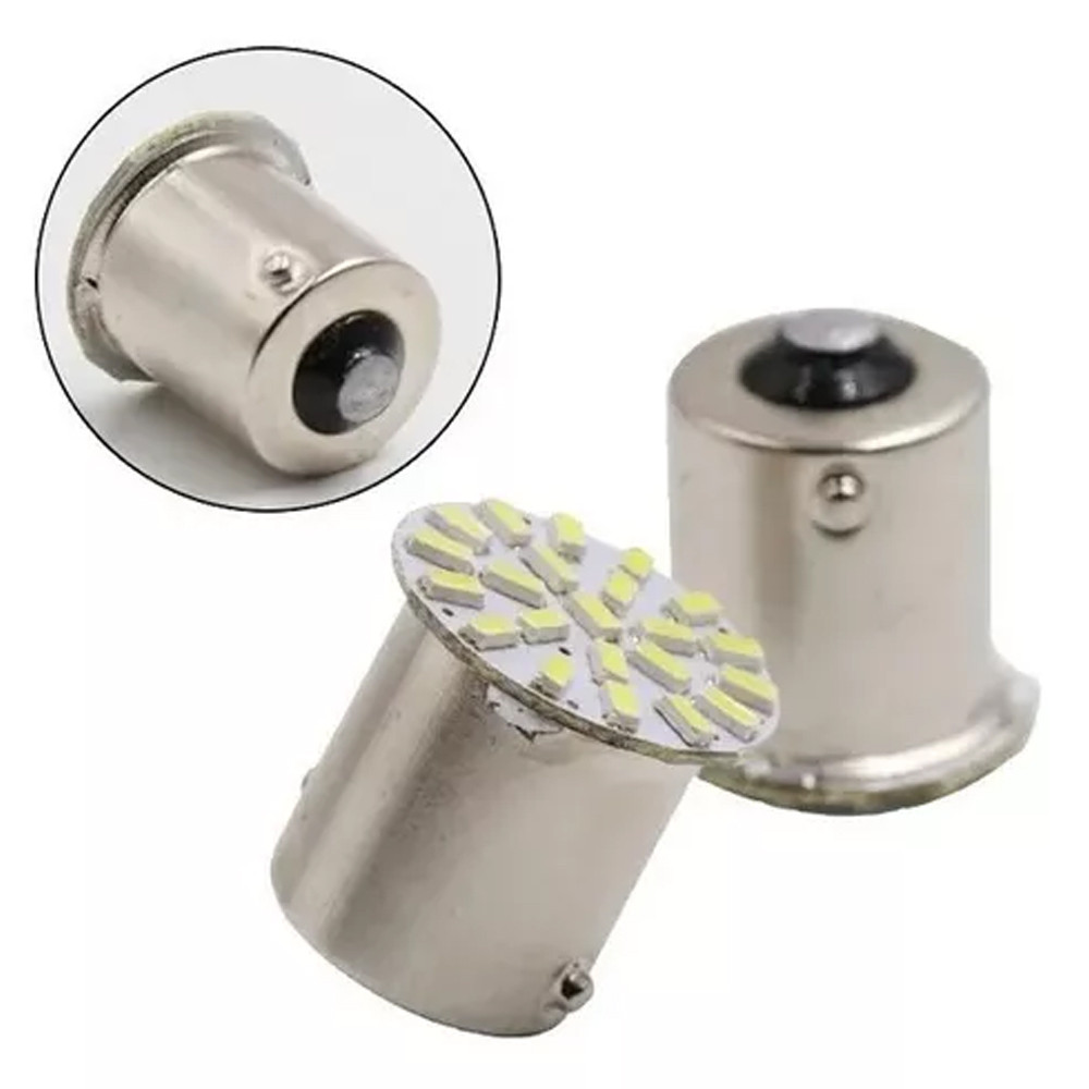 Lâmpada Um Polo P21W 1156 22 Leds SMD Super Branco Un