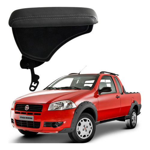 Apoio de Braço Encosto Suporte Descanço Porta Trecos Objetos Console Central Fiat Strada Pickup Adventure 2012 Grafite