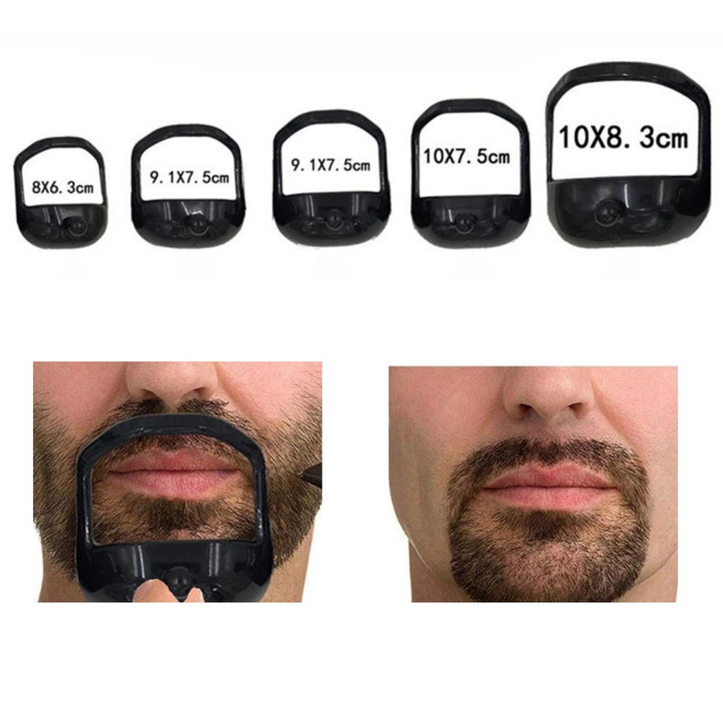 Modelador Molde Alinhador Cavanhaque Barba Bigode Régua 5 Tamanhos