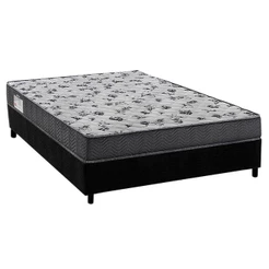 Cama Box Viúva: Colchão Espuma Ortobom D33/EP Anatômico Fort Tech ISO 100 + Base CRC Suede Black(128x188)