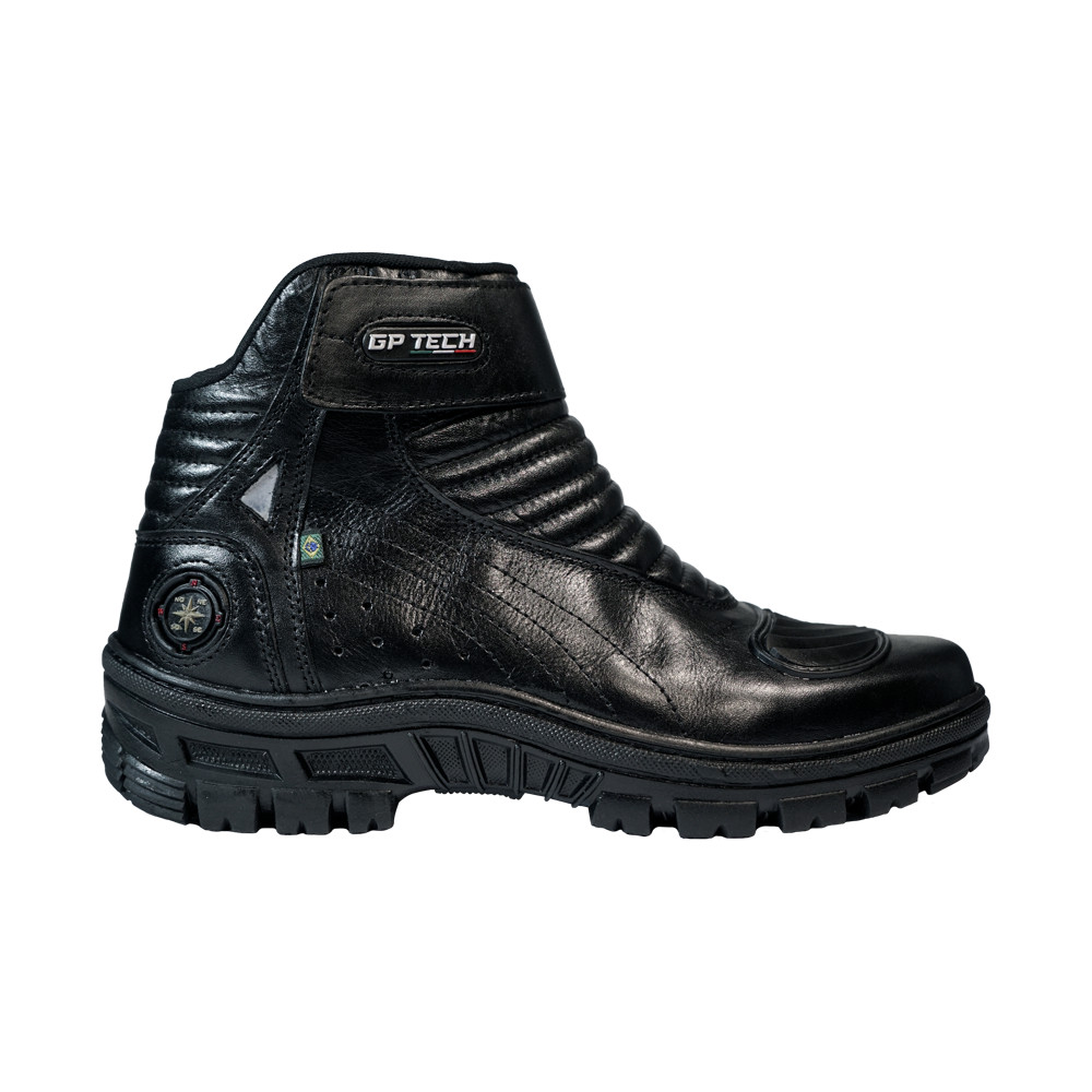 Bota Gp Tech Motoqueiro Adventure Couro Legítimo Preta em Oferta na Shopee