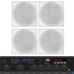 Amplificador Som Bt 120Wrms Lsa7600 + 4 Caixas Teto 70W Quad