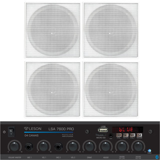 Amplificador Som Bt 120Wrms Lsa7600 + 4 Caixas Teto 70W Quad em Oferta na Shopee