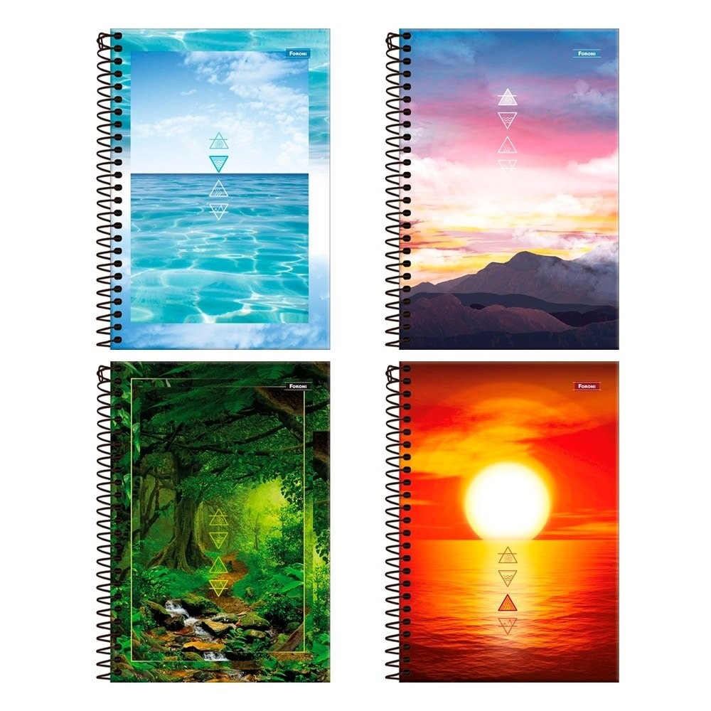 Caderno Espiral Foroni Universitário Capa Dura 4 Elementos 1 Matéria 80 Folhas - Embalagem com 4 Unidades em Oferta na Shopee
