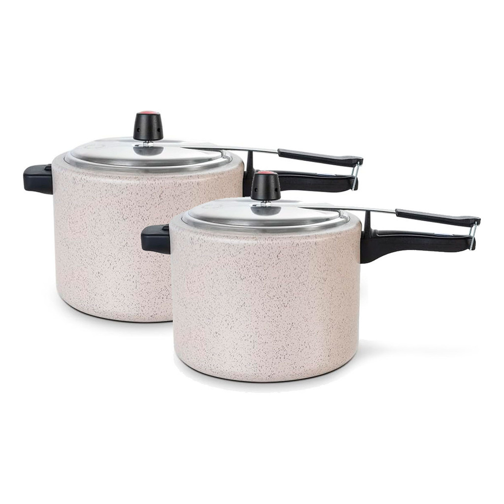 Kit 2 Panelas De Pressão Revestimeno Cerâmico Brinox 4,5 Lts