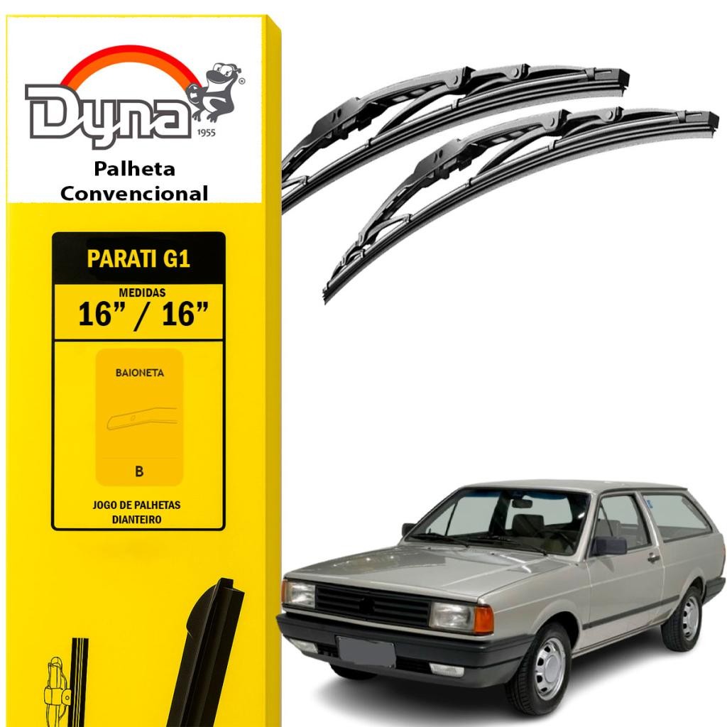 Kit palheta parabrisa dianteiro Parati Quadrada G1 1982 a 1995 Original Dyna Funcionamento Silencioso
