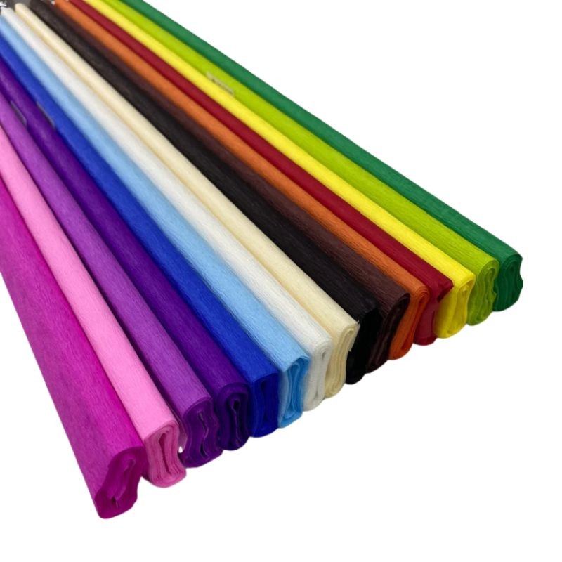 Kit Com 10 Folhas De Papel Crepom 48cm X 2m Sortidos em Oferta na Shopee