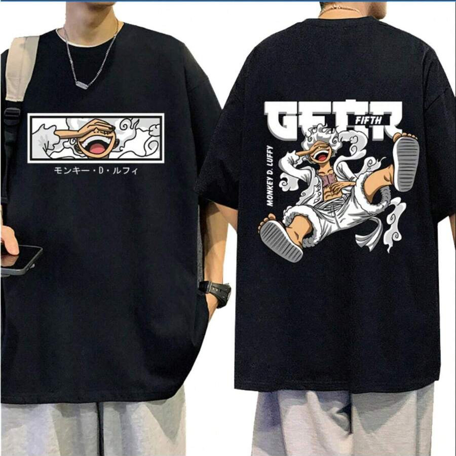 Camiseta Monkey D. Luffy Gear 5 One Piece Pirata Chapeu De Palha Anime Japones Mangá Geek Camisa Unissex