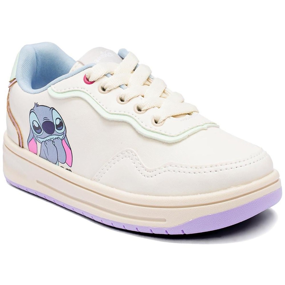 Tênis Infantil Disney Stitch Recortes Menina - Branco e Lilás em Oferta na Shopee