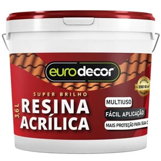 Resina Acrílica Incolor Eurodecor Super Brilho 3,6L em Oferta na Shopee