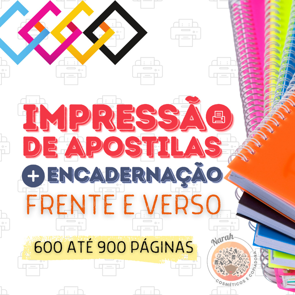 Apostilas Impressas com encadernação de 600 a 900 paginas em Oferta na Shopee