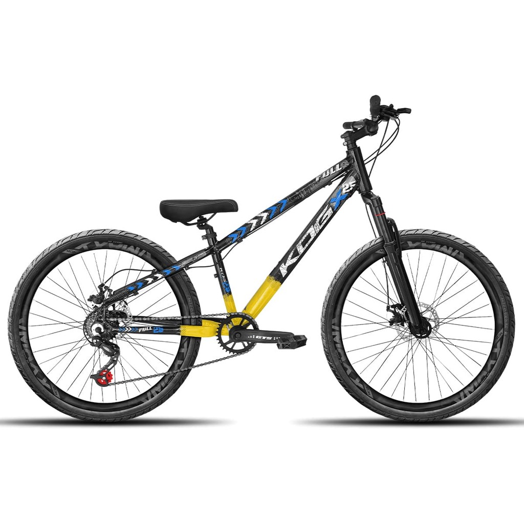 Bike Infantil do Grau Aro 26 KOG Freeride 7V Vmaxx LT / DH Disco Tipo Viking Gios Preto Amarelo Azul