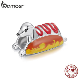 Bamoer 925 Sterling Sliver Charme Cachorro Quente Dachshund Pingente DIY Para Pulseira Presentes em Oferta na Shopee