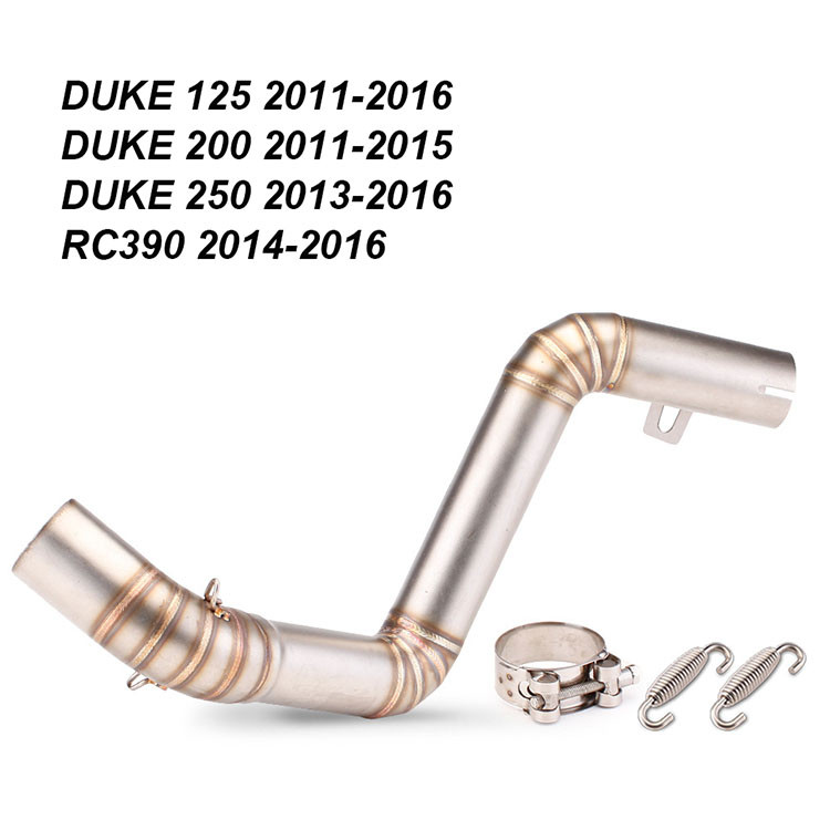 Slip-on Motocicleta Duke125 200 250 390 RC390 2011-2016 Tubo De Ligação Intermediária De Escape Conectar Ao Silenciador 