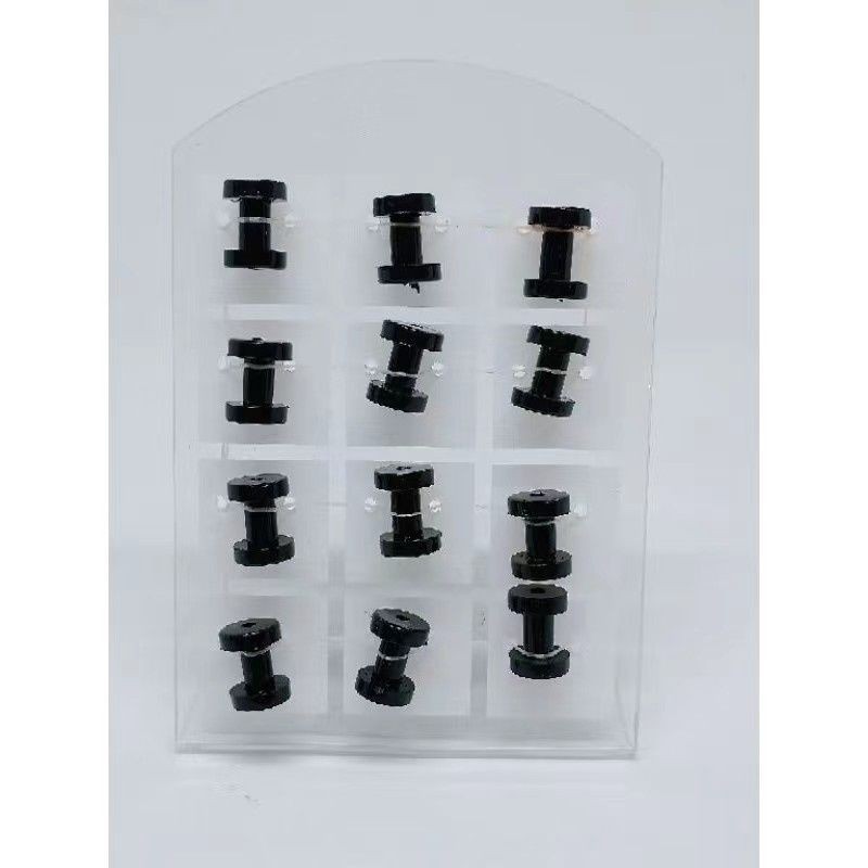Kit 2 cartela alargador branco e preto plástico acrílico 3mm cartela 12 unidades brinco