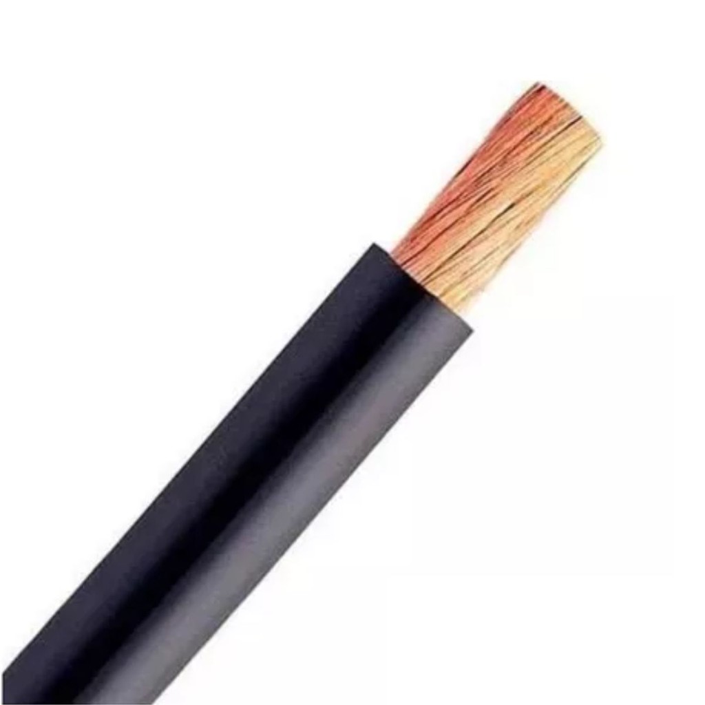 Cabo Flexível Para Máquina De Solda 25mm Preto Rolo Com 10 Metros