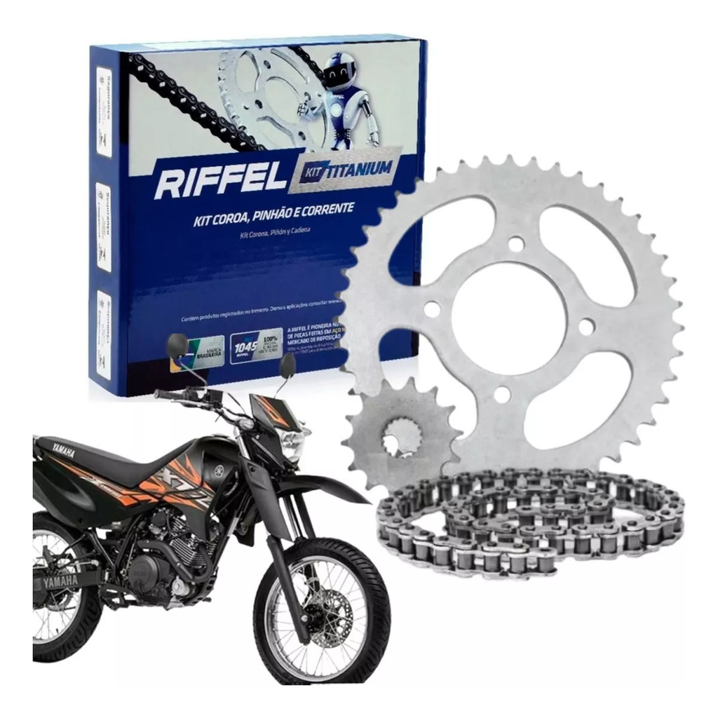 Kit Quite Transmissão Relação Tração Xtz 125 2002 À 2016 Original Riffel
