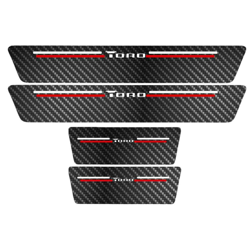 Kit Soleira Protetora Porta Premium Red Carbono  -  Toro