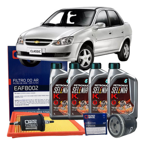 Kit Troca de Óleo e Filtros - GM Corsa / Classic / Agile / Montana - 15W40 em Oferta na Shopee