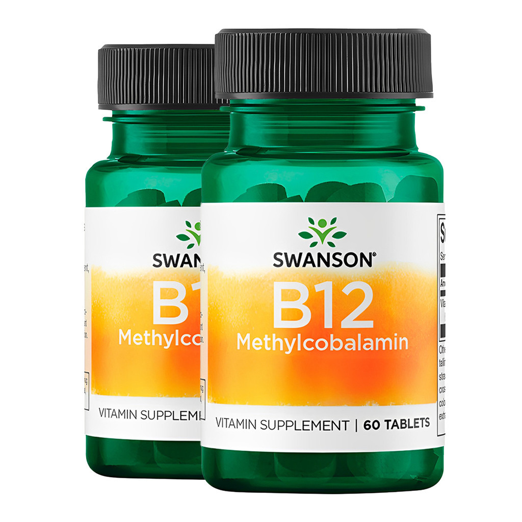 SWANSON KIT 2x Vitamina B12 Metilcobalamina 60 Tabs Made in Usa