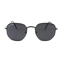 Óculos de Sol Preto Hexagonal Quadrado Harbor Full Black UV
