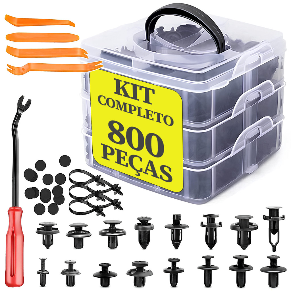 Kit 800 Presilha Grampo Parabarro Parachoque Universal Carro em Oferta na Shopee