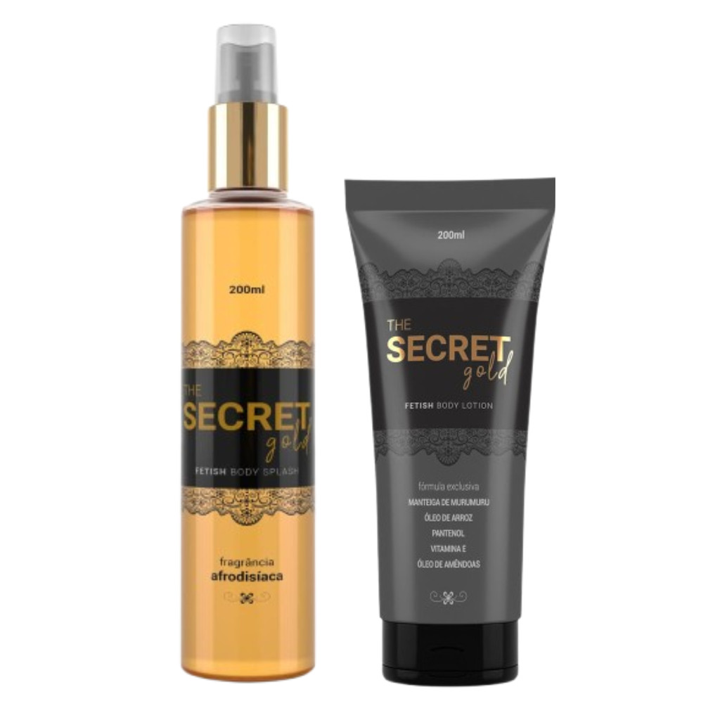 Kit Body Splash e Hidratante Corporal Afrodisíaco The Secret Gold A Sós